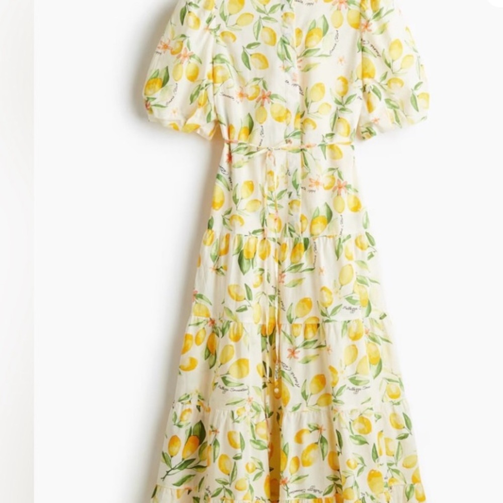H&M vibrant Lemon Print maxi dress